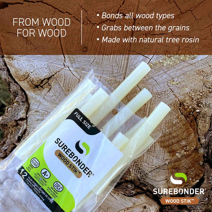 Surebonder 11mm Glue Sticks - Wood Stiks - Pack of 12
