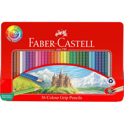 Faber-Castell Grip Colour Pencils - Tin of 36