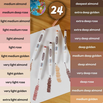 Crayola Colours of the World Fineline Markers - Pack of 24