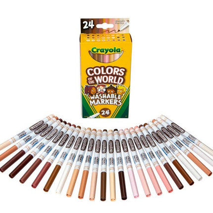 Crayola Colours of the World Fineline Markers - Pack of 24