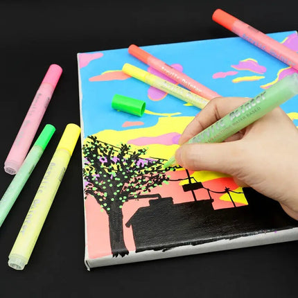 Acrylic Paint Markers Black Light Fluorescent - Set of 14