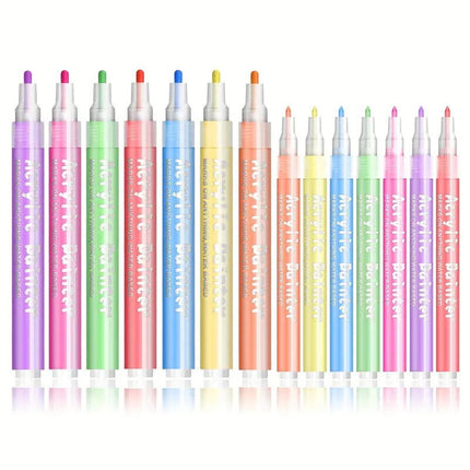 Acrylic Paint Markers Black Light Fluorescent - Set of 14