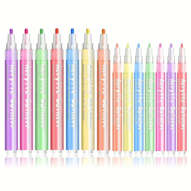 Acrylic Paint Markers Black Light Fluorescent - Set of 14