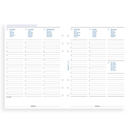 Filofax Refill - A5 - Week To View - Any Year