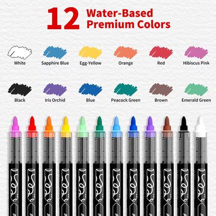 Flysea Acrylic Paint Markers Medium Tip - Free Flow Ink