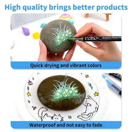 Flysea Acrylic Paint Markers Medium Tip - Free Flow Ink
