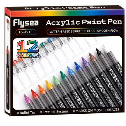 Flysea Acrylic Paint Markers Medium Tip - Free Flow Ink