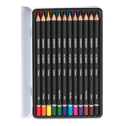 Derwent Academy Coloured Pencils - Tin of 12