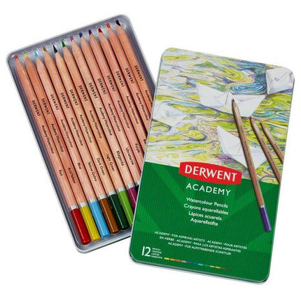 Derwent Academy Watercolour Pencil - Tin of 12