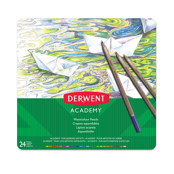 Derwent Academy Watercolour Pencils - Tin of 24