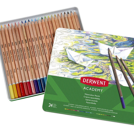 Derwent Academy Watercolour Pencils - Tin of 24