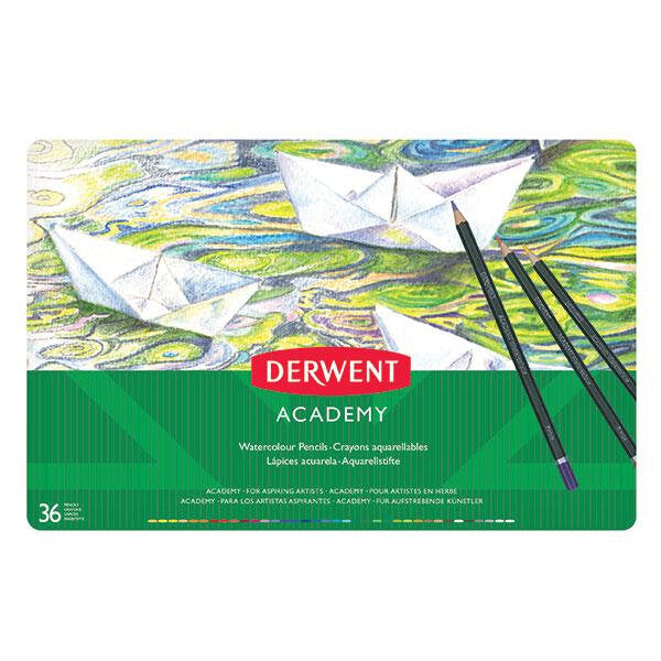 Derwent Academy Watercolour Pencils - Tin of 36