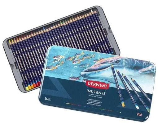 Derwent Inktense Water Soluble Pencils - Tin of 36