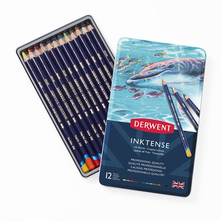 Derwent Inktense Water Soluble Pencils - Tin of 12