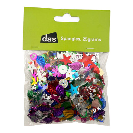 DAS Spangles Assorted Shapes & Sizes 25gm