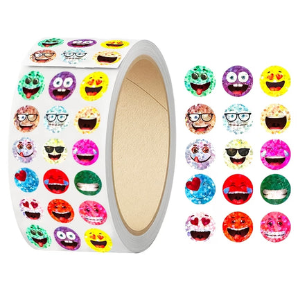 Roll Stickers - Mini Reward - Foil Smiley Faces