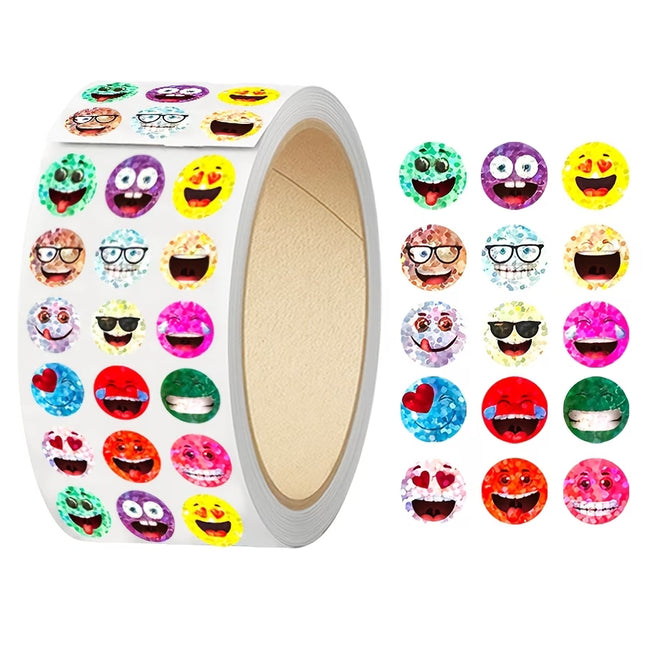 Roll Stickers - Mini Reward - Foil Smiley Faces