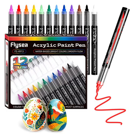 Flysea Acrylic Paint Markers Medium Tip - Free Flow Ink