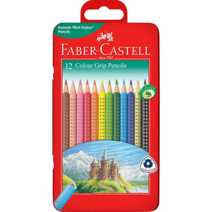 Faber-Castell Grip Colour Pencils - Tin of 12