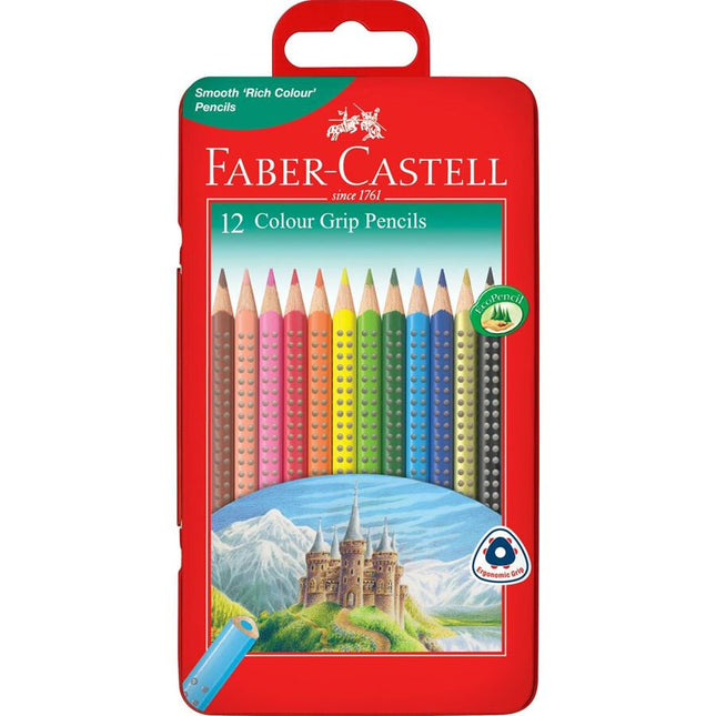 Faber-Castell Grip Colour Pencils - Tin of 12