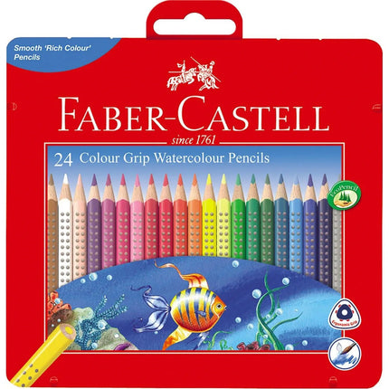 Faber-Castell Grip Water Colour Pencils - Tin of 24