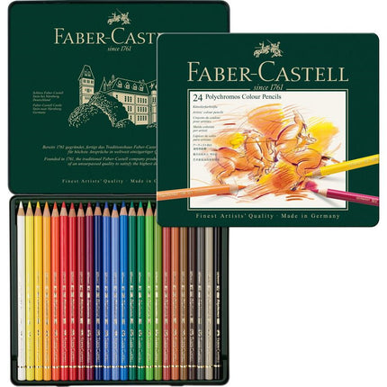 Faber-Castell Polychromos Colour Pencils - Tin of 24