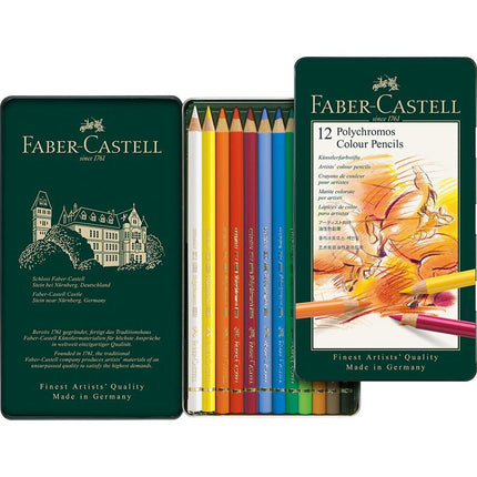 Faber-Castell Polychromos Colour Pencils - Tin of 12