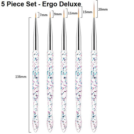 Fine Line Brushes - Clear Ergo Set of 5
