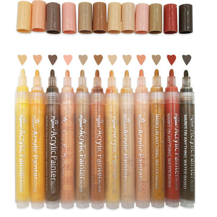 Flysea Acrylic Paint Markers Medium Tip - Skin Tone