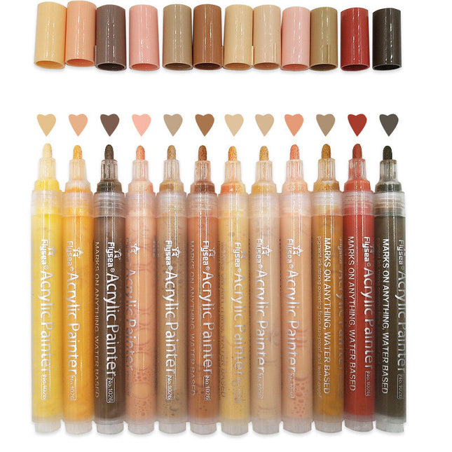 Flysea Acrylic Paint Markers Medium Tip - Skin Tone