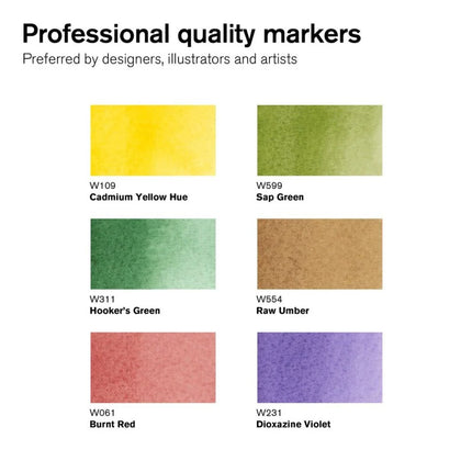 Winsor & Newton ProMarker Watercolour - Foliage Tones Set of 6