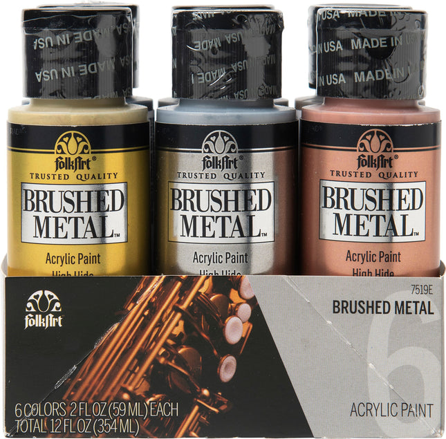 FolkArt Brushed Metal - Set of 6