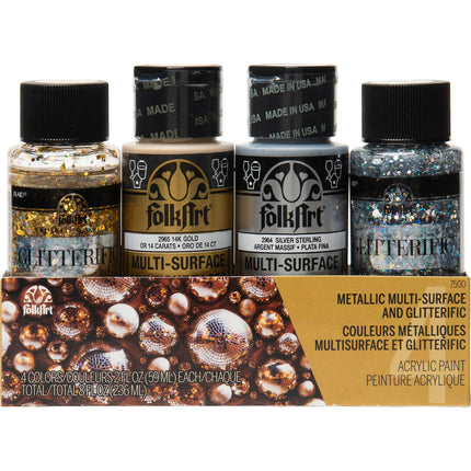 FolkArt Metallic/Glitterific - Set of 4