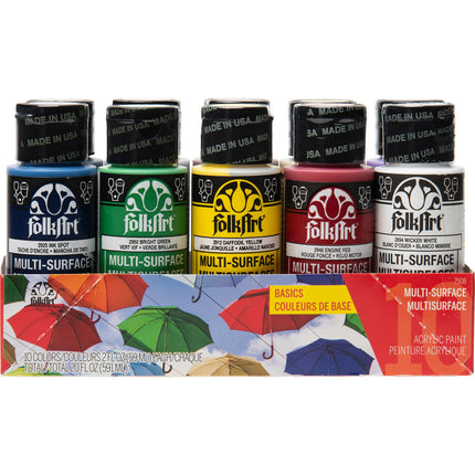 FolkArt Multi-Surface Set of 10 - Basics
