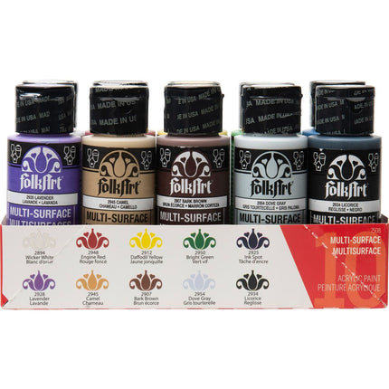 FolkArt Multi-Surface Set of 10 - Basics
