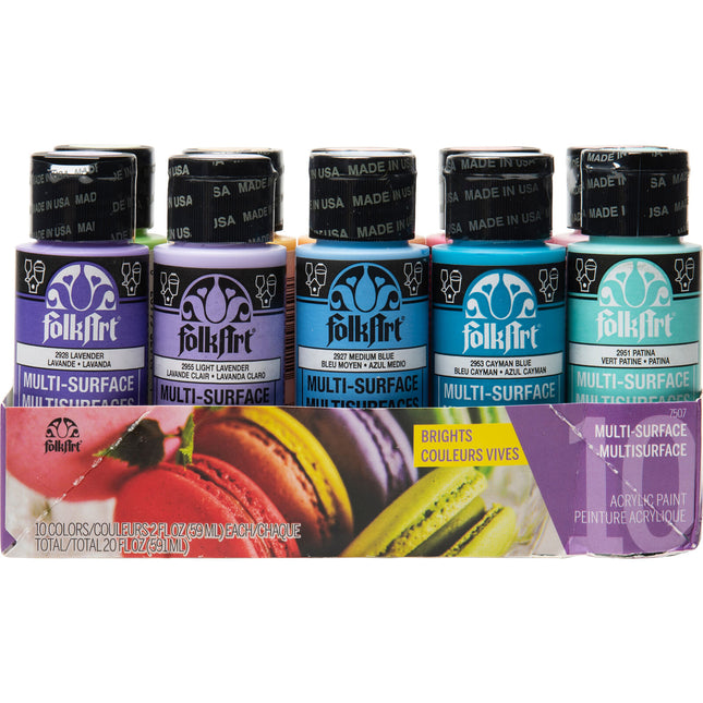 FolkArt Multi-Surface Set of 10 - Brights