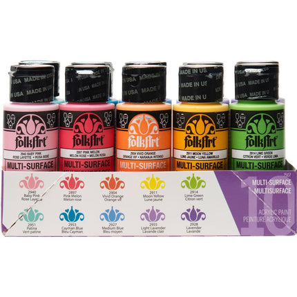 FolkArt Multi-Surface Set of 10 - Brights