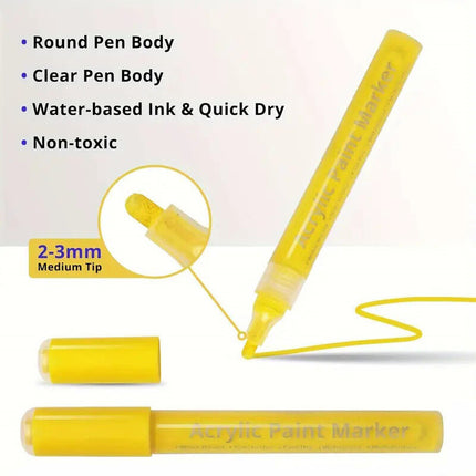 HTV Acrylic Paint Markers Medium Tip - Set of 12