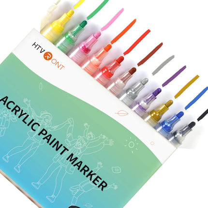 HTV Acrylic Paint Markers Medium Tip - Set of 12