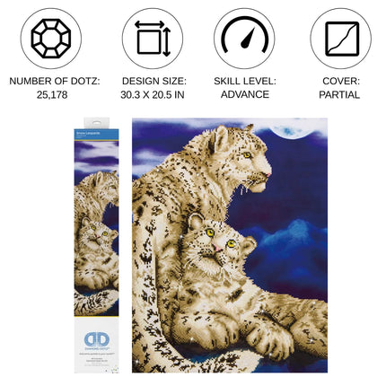 Diamond Dotz Diamond Kit - Snow Leopards