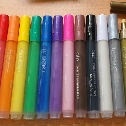 Ole Acrylic Paint Markers Medium Tip - Set of 12