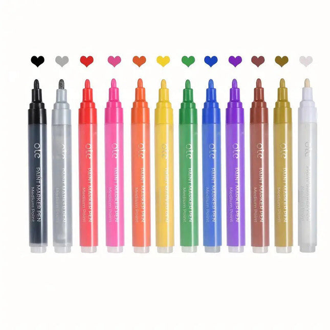 Ole Acrylic Paint Markers Medium Tip - Set of 12