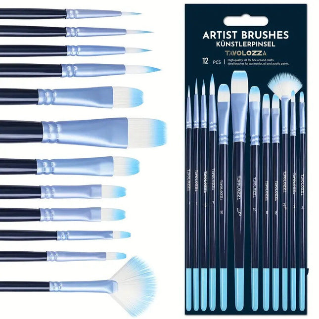 Paint Brush Mixed Tips - Set of 12
