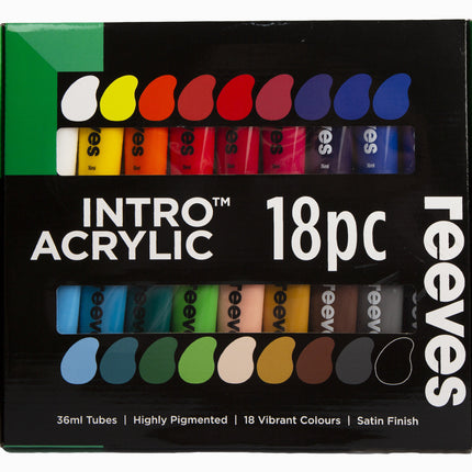 Reeves Intro Acrylic - Set of 18 (36ml Tubes)