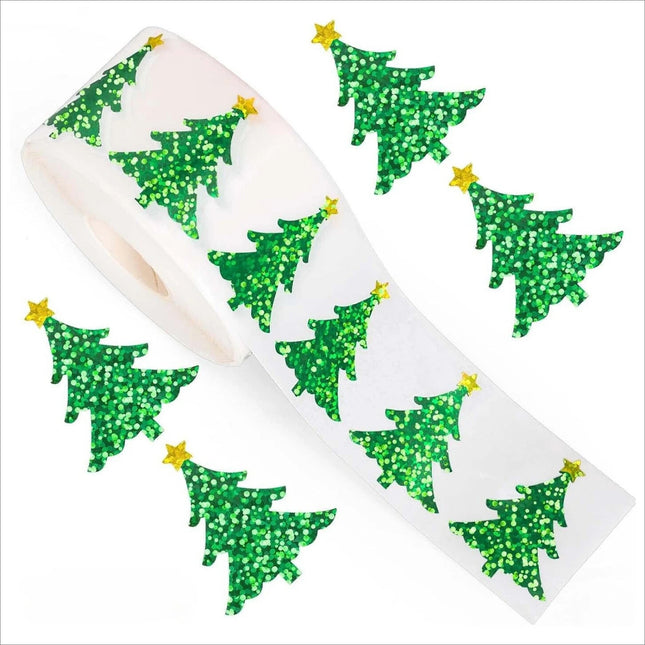 Roll Stickers - Foil Christmas Trees