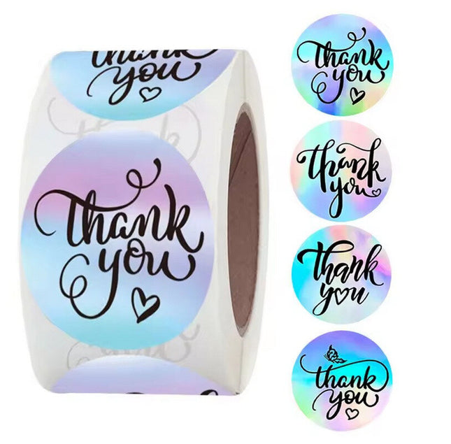 Roll Stickers - Foil Thank You - 38mm
