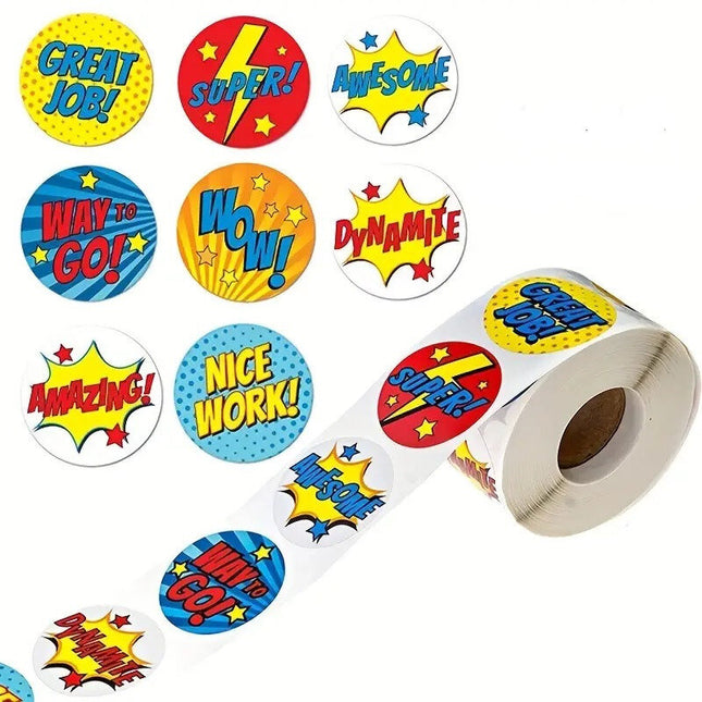 Roll Stickers - Super Power - 25mm