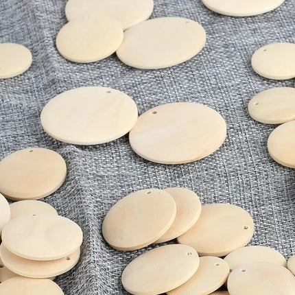 Wooden Round Blanks for Dotting - Keyring