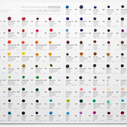 ShinHan Professional Watercolours Extra Fine - Trial Dot Chart